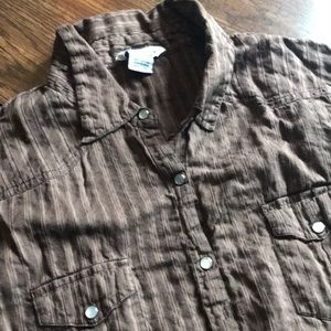 Brown Western top - L - Pearl snaps 😍